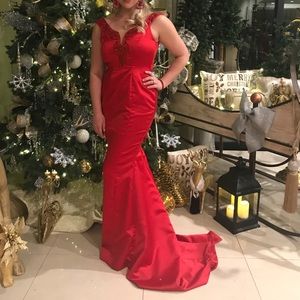 Custom red gown size 8